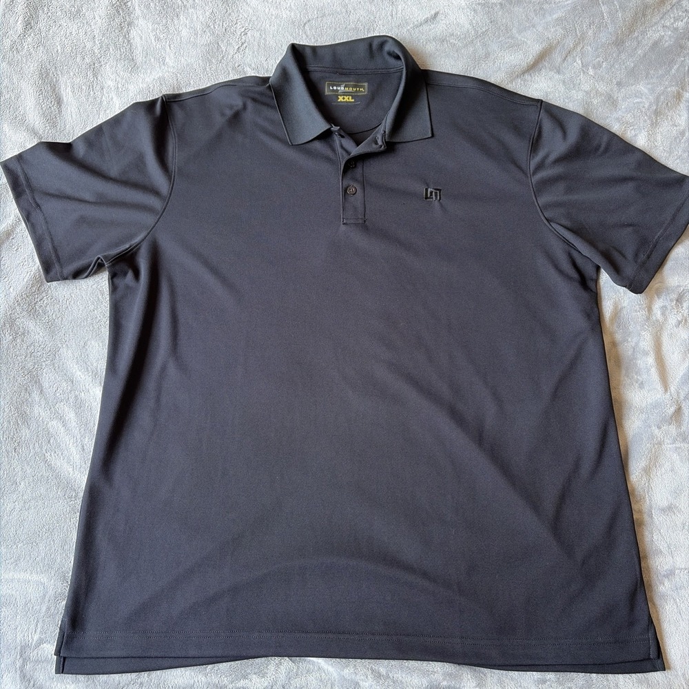 Loudmouth Golf Polo Shirt Mens XXL Black Short Sleeve Collared Logo